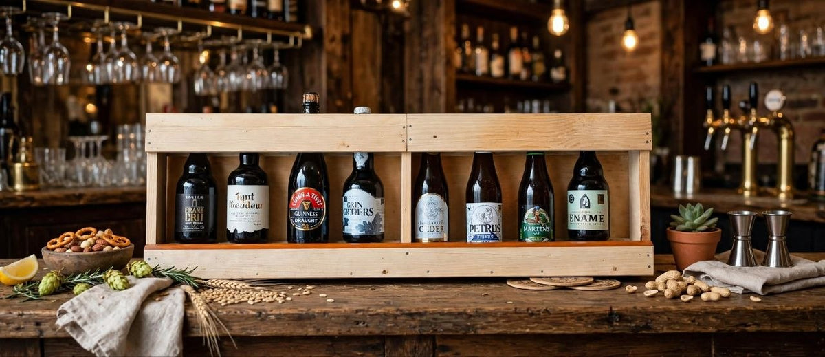 1-Meter-Bier – Craft Bier Geschenkset im Holzgestell