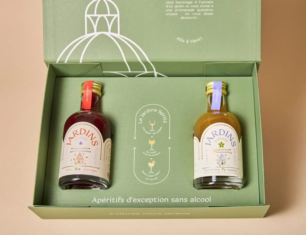 Jardins Apéritif Geschenkbox Kleinformat – Fleuris & d'Eden je 20 cl