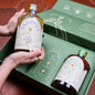 Geschenkbox grün mit zwei 70cl Flaschen Jardins Fleuris und Jardins Suspendus alkoholfrei.