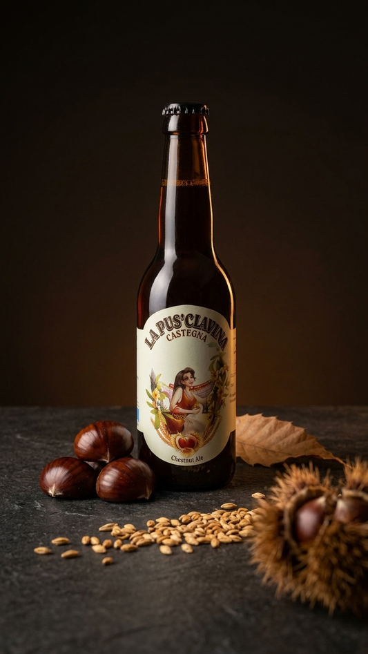 Kastanien Bier Flasche – Schweizer Bier mit Kastanien aus Brusio