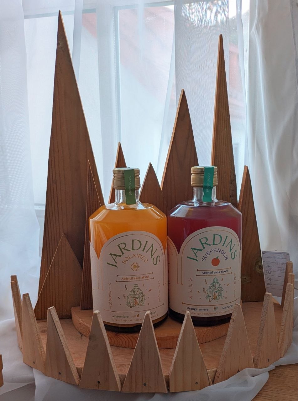 Jardins Geschenkset alkoholfrei mit handgefertigtem Holz-Display