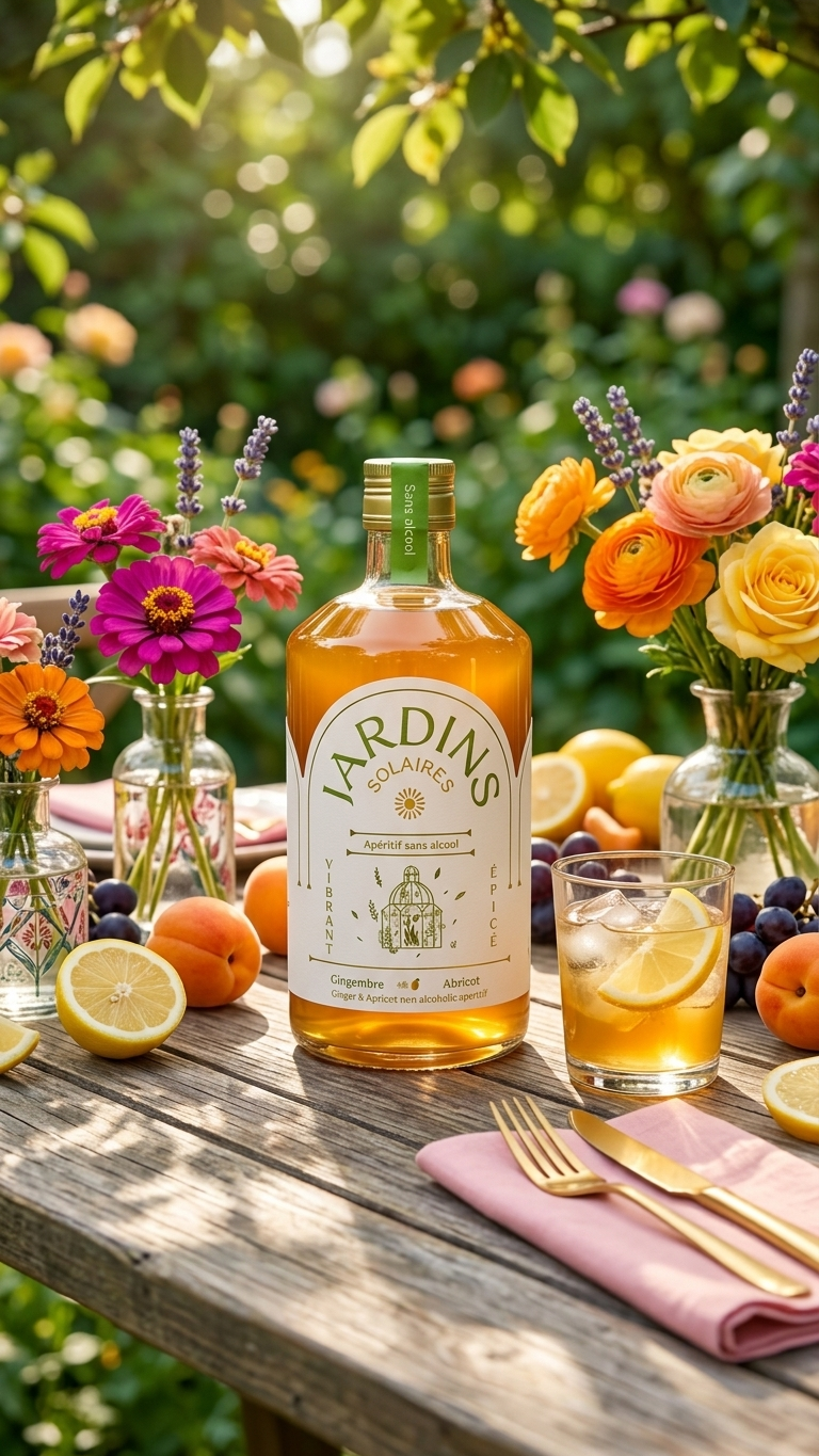 Jardins Solaires Ingwer & Aprikose 70cl Flasche – Alkoholfreier Bio-Apéritif kaufen Schweiz